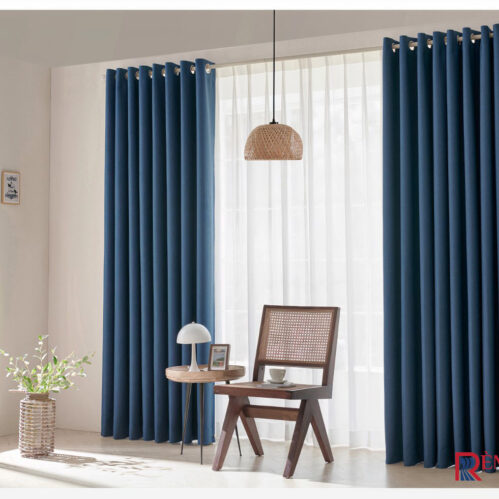 Rèm Vải Deep Blue - Màu Xanh Đậm 05