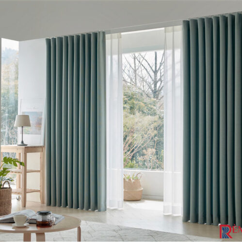 Rèm Vải Màu Xanh Bạc Hà Mint Blue